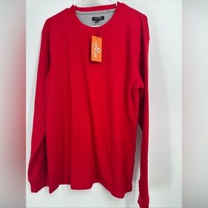 City Lab Thermal Long Sleeve Shirt Men Size XL Red Fitted Waffle